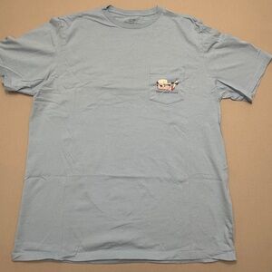 Vineyard Vines Men's Light Blue Pocket T-Shirt lacrosse size large